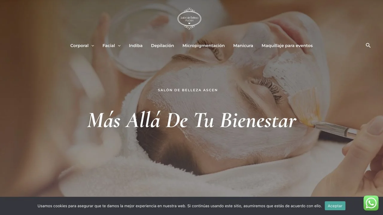 Web de servicios del Sal&oacute;n de Belleza Ascen